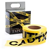Yellow Caution Tape, 1000ft - Halloween Decoration for Haunted Houses, Crime Scene Settings, Yard Decor, Safety Sites, Halloween Parties, Warning Signs, & Danger Warnings - Haunted House Decorations
