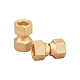 Minimprover 2 PCS Brass 3/8" Female Flare by 3/8" Female Flare Swivel Brass Adapter,Female Swivel Nut,Flare Tube Fitting,Valve Connector