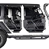 Hooke Road Half Doors Front & Rear Tubular Tube Doors Compatible with Jeep Wrangler JK Unlimited 2007-2018 4-Door