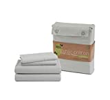 100% Organic Cotton Twin XL Sheets Set, 3-Piece Pure Organic Cotton Percale Sheets, Extra Long Twin Sheets, Ultra Soft Bedding Sheets,Breathable, GOTS Certified,Fits Mattress Upto 15" Deep - Silver