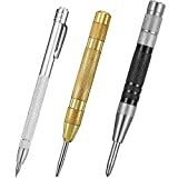 3 Pieces Tungsten Carbide Tip Scriber with Magnet Aluminium Etching Engraving Pen with Clip and Automatic Spring Loaded Center Punch for Glass Jade Ceramics Metal Sheet