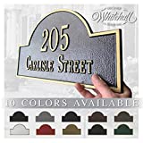 Metal Address Plaque Personalized Cast with Arch top (Large Option). Display Your Address and Street Name. Custom House Number Sign. Wall Mounted Sign