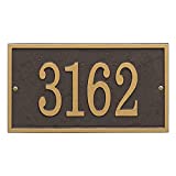 Whitehall Personalized Cast Metal Address Plaque - Custom House Number Sign - Rectangle (11" x 6.25") - Bronze with Gold Numbers