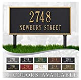 Personalized Cast Metal Address plaque - LAWN MOUNTED Hartford Plaque. Display your address and street name. Custom house number sign.