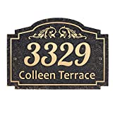 Handcrafted Carving Vintage Address Plaque Home Address Sign Decorative Personalized House Sign Garden Wall Plaque - Imitation Metal - Any Font - Arbitrary Layout (Garden)