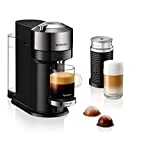 Nespresso Vertuo Next Deluxe Coffee and Espresso Maker, Pure Chrome with Aeroccino Milk Frother,1.1 liter, Black