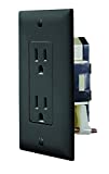 RV Designer S817, Self Contained Dual Outlet with Cover Plate, Black, AC Electrical