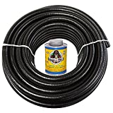 HydroMaxx 100 feet x 1.5 Inch Black Flexible PVC Pipe, Hose and Tubing for Koi Ponds, Irrigation and Water Gardens. Includes Free 4oz Can of Hot Blue PVC Gorilla Glue!