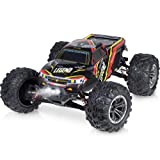 1:10 Scale Large RC Cars 50+ kmh Speed - Boys Remote Control Car 4x4 Off Road Monster Truck Electric - Hobby Grade Waterproof Toys Trucks for Kids and Adults - 2 Batteries + Connector for 40+ Min Play