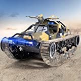Ruko RC Tank, 1:12 Scale All Terrain Remote Control Cars for Adults, High Speed Spraying RC Trucks with 2 Batteries, 45 Mins Play, 360°Rotating Drifting, Gifts for Boys and Girls