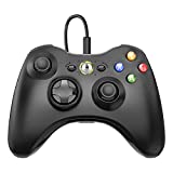 W&O Wired Controller Compatible with Xbox 360 and Windows 10/8.1/8/7 (Black)