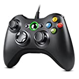 Zexrow Xbox 360 Controller, USB Wired Gamepad Joystick with Improved Dual Vibration and Ergonomic Design for Microsoft Xbox 360 & Slim & PC Windows 7/8/10(Black)