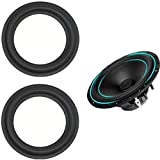 LinaLife 2pcs 5 inch 5" Speaker Foam Surround Repair Kit, 125mm Perforated Rubber Edge Rings Replacement Parts Speaker Repair DIY Speaker Surround Repair Rubber Edge Replacement