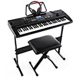 61-Key Electronic Keyboard Pack with Headphones,Microphone,Stand,Stool,and Power Supply-The electronic keyboards (Pack of 1)