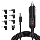 IBERLS DC 12V 2A Car Charger for Philips, RCA, DBPOWER Portable DVD Player, Breast Pump, Camera, GPS, Speaker Universal DC 5.5x2.1mm with 8 Connectors to Cigarette Lighter Power Supply Cord 6.5FT