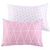 UOMNY Kids Toddler Pillowcases 2 Pack 100% Cotton Pillow Cover Pillowslip Case Fits Pillows sizesd 13 x 18 or 12x 16 for Kids Bedding Pillow Cover Baby Crib Pillow Cases Pink Link/Dot