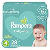Diapers Size 4, 28 Count - Pampers Baby Dry Disposable Baby Diapers, Jumbo Pack