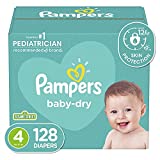 Diapers Size 4, 128 Count - Pampers Baby Dry Disposable Baby Diapers, Giant Pack