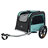 Retrospec Rover Hauler Pet Bike Trailer - Small & Medium Sized Dogs Bicycle Carrier - Foldable Frame with 16 Inch Wheels - Non-Slip Floor & Internal Leash - Blue Ridge, One Size