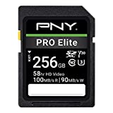 PNY 256GB PRO Elite Class 10 U3 V30 SDXC Flash Memory Card - 100MB/s, Class 10, U3, V30, 4K UHD, Full HD, UHS-I, Full Size SD