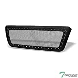 TLAPS Matte Black RVT Rivet Bolt Steel Mesh Front Hood Bumper Grill Grille For 04-08 Ford F150