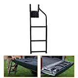 Chelhead Truck Tailgate Ladder Foldable Compatible with Pickup Truck's Bed, Truck Bed Ladder with Durable Aluminum Step Grip Plates, and Sturdy Rubber Ladder Feet for Truck Bed Step