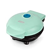 DASH Mini Maker Electric Round Griddle for Individual Pancakes, Cookies, Eggs & other on the go Breakfast, Lunch & Snacks with Indicator Light + Included Recipe Book - Aqua,4 Inch