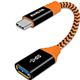 USB C to USB Adapter - 2Pack 0.6FT EVISTR Type C to USB 3.0 OTG Adapter Cable On The Go Cable Compatible with MacBook Pro, Dell XPS, Chromebook, Samsung S20 S10 S9, Nintendo Switch and More (Orange)