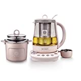 BUYDEEM K2693 Health Pot, Health-Care Beverage Electric Kettle with Thickened Glass, 9-in-1 Fully Automatic Programmable Brew Cooker, 1.5 L, Pink