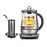 Buydeem K2973 Flagship Health- Care Beverage Tea Maker and Kettle, 8-in-1 Programmable Brew Cooker Master, 1.5L(0.396gal), Silvery