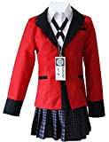 Yumeko Jabami Costume School Uniforms Anime Cosplay Party Full Set (Small) Red
