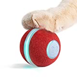 Automatic Cat Toy Interactive Cat Ball, Rechargeable, Safe and Durable 360 Degree Rotating Ball for Indoor Cats and Kittens, 3 Modes Smart Cat Toy Ball as Cats Gift, Stimulate Your Cat's Instincts red