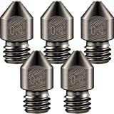 Hardened Steel Nozzle 0.4 mm/ 1.75 mm 3D Printer MK8 Nozzles Tool High Temperature Wear Resistant Compatible with Makerbot, Creality CR-10 All Metal Hotend, Ender 3/ Ender3 pro, Prusa i3 (5 Pieces)