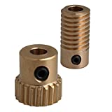 CNBTR 5mm Bore Hole Diameter Brass Gear Shaft with 20 T Wheel 0.5 Modulus Set Drive Gear Box Shaft