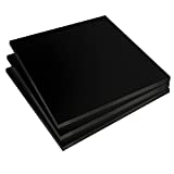 Expanded PVC Sheet 12" x 12" Black Printable Rigid PVC Board Sintra, Celtec, Plastic Board Sheet Ideal for Signage, Displays, Durable Plastic Sheet Waterproof for Outdoor (Black (1/4"), 3-Pack)