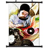 Home Decor Music (Hot singer) poster with Nujabes Graphics Plates Picture Headphones Wall Scroll Poster Fabric Painting 24 X 36 Inch (60cm X 90 cm)