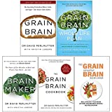 David Perlmutter 5 Books Collection Set (Grain Brain, The Grain Brain Whole Life Plan, Brain Maker, The Grain Brain Cookbook & No Grain, Smarter Brain)