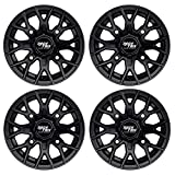 RockTrix RT104 4pc 12in ATV Wheels 4x110 Rims | 12x7 | 5+2 Offset | For ATV UTV with IRS (Independent Rear Suspension), Compatible with Bombardier Honda Kawasaki Yamaha Suzuki 4/110