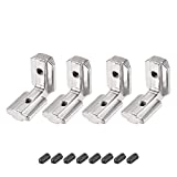 uxcell Interior Joint Bracket, Inside Corner Connector 4040 Series with Screws for Aluminum Extrusion Profile, 4 Pcs