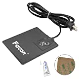 Facon 5'' x 4'' Automotive Engine Block Heater Pad with 3M Self Adhesive and Thermostatically controlled, 50W Engine Oil Pan Heater Pad with 2-Prong Plug, Silicone Sealer Included