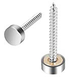 LuckIn 20-Pack Decorative Screw Cover 1/2" Dia，Stainless Steel Mirror Screw Cap Nails, Advertising Screw Fasteners, Chrome