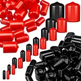 156 Pieces Rubber End Caps Screw Protector Caps Bolt Covers Rubber Bolt Covers Caps Rubber Screw Caps in 9 Sizes Form 2/25 to 4/5 Inch (Black, Red)