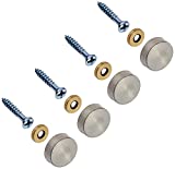 Stainless Steel Screw Cover/Cap (Full Metal Construction 0.75" Diameter) Fasteners, Decorative Mirror, Sign/Advertising Hardware, Nails, Construction (8 Pack)