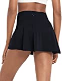 BALEAF Women's 13" High Waisted Tennis Skirts Pleated Cute Athletic Skorts with 4 Pockets for Golf Running Workout Sports Black Small