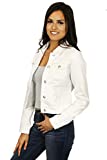 StyLeUp Women's Classic Casual Vintage Denim Jean Jacket/Vest , White Denim - Jacket, Large
