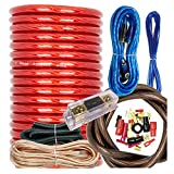 Audiobank BCC4AR Complete 4 Gauge 3000 Watts Car Amplifier Installation Power Amp Wiring Kit Inline AGU Fuse Holder & 80A Fuse and All The Accessories / Terminal Included Red