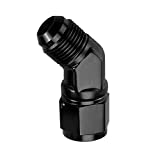 Aluminum -8 AN AN8 Male To Female 45 Degree Elbow Swivel Hose Fitting Adapter, Black