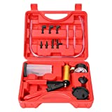 Yonligonju 2 in 1 Handheld Vacuum Pump Brake Bleeder Kit for Motorcycle 16 pcs Brake System Bleeding Tools with Gauge Adapters Automotive Brake Fluid Bleeding Set for Bike Car Truck (Red)