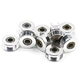 LC LICTOP 2GT Aluminum Timing Belt Idler Pulley GT2 5mm Bore 6mm Width Toothless for 3D Printer Timing Belt,Pack of 10