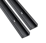 Hot Favorable Aluminum 48" T-Track for Woodworking Double Cut Profile Universal with Predrilled Mounting Holes -Woodworking and Clamps-Fine Sandblast Black Anodized 2PK